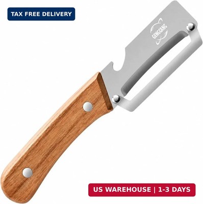 Multi-Functional Vegetable Peeler, Non-Slip Wooden Handle with Sharp Stainless S
