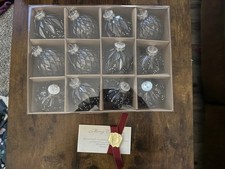 12 PCS Clear and Black Christmas Ball Ornaments, 80mm/3.15 Inches Rustic Farm