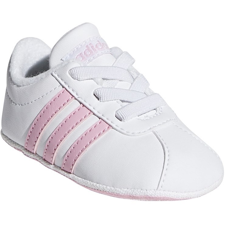 Adidas VL Court 2.0 Bebé Niña Blanco Rosa Patucos T20-21 F36603