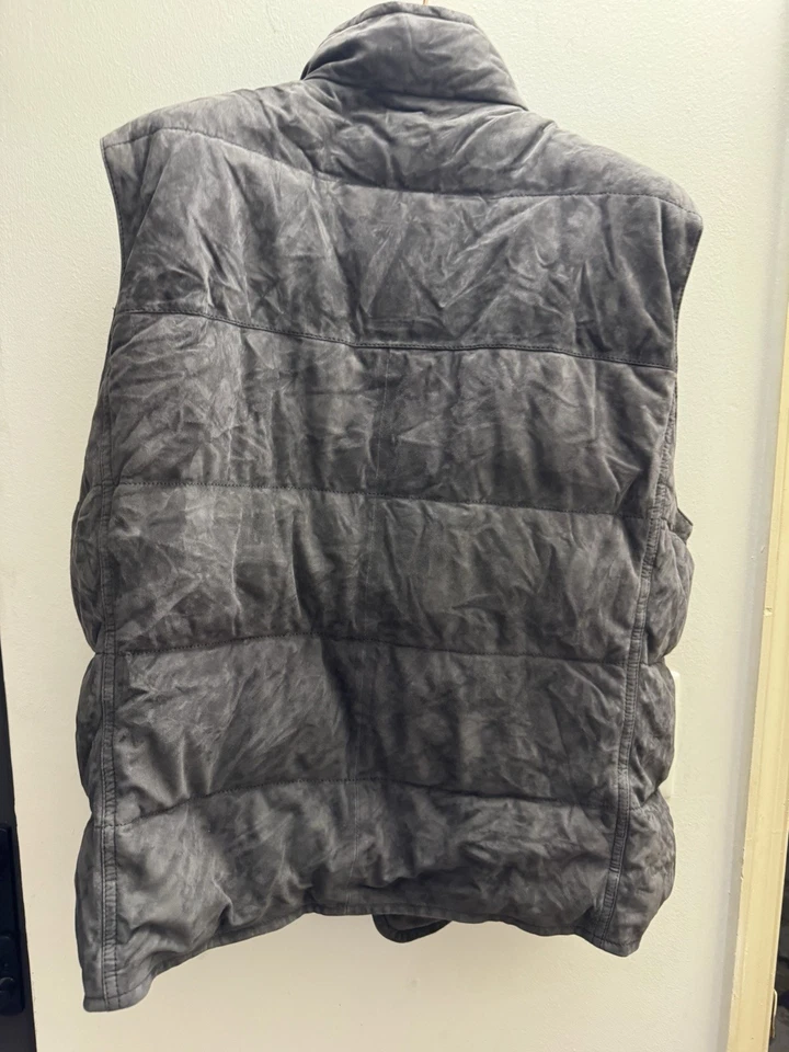 brunello cucinelli  Suede down vest Double Breasted 3x - Image 3 of 4