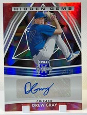 2022 Elite Extra Edition Hidden Gems Auto Red White & Blue #HGDG Drew Gray /25