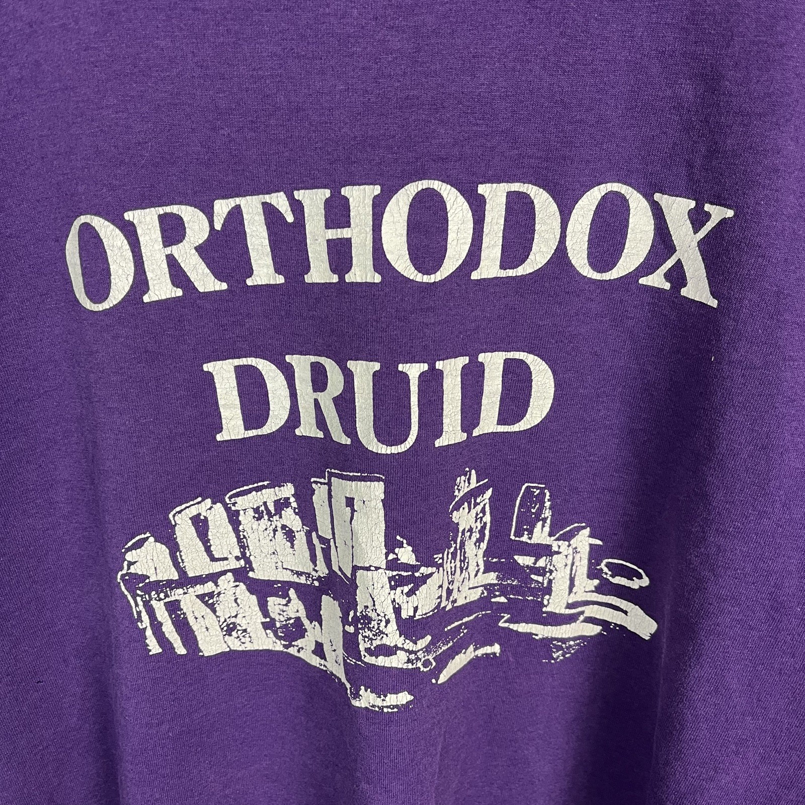Vintage 90s Orthodox Druid Pagan Stonehenge Shirt Size Large Religion Christian 