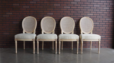 Henredon Cane Back Dining Side Chairs  ~ French Regency Dining Chairs ~ Set of 4