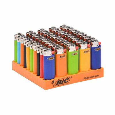 BIC Small Mini Solid - 10 Lighters - Long Last - Assorted Pink Blue Green Black