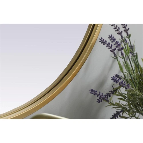 Elegant Decor Asha 20x30" Oval Modern MDF Wood/Iron Mirror in Brass - Picture 7 of 11