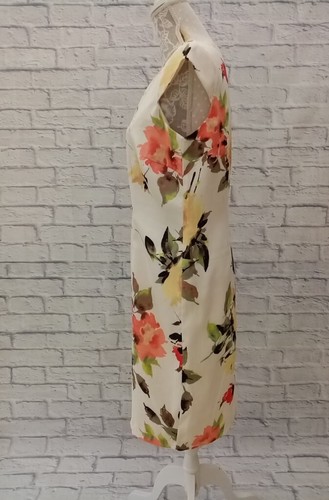 Anna Rose Dress Size 14 Ivory Multi Floral Round Neck Cap Sleeves Lined Slit - Bild 4 von 19