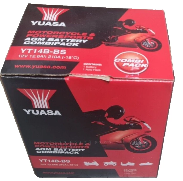 BATTERIA YUASA YT14B-BS 12V 12Ah YAMAHA XVS A DRAGSTAR CLASSIC 1100 CC 2000 2006 - Immagine 3 di 4