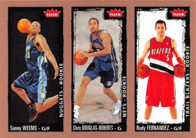 2008-09 Fleer #247 Rudy Fernandez Chris Douglas Roberts Sonny Weems    