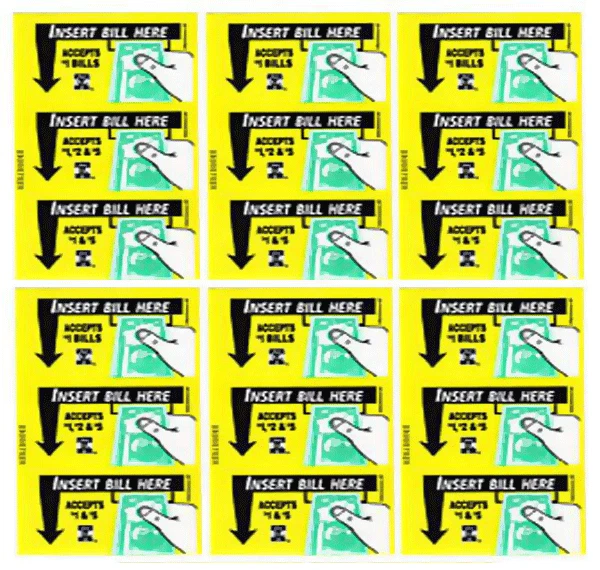 MEI dollar validator labels, 6 sets, fits VN series, fits VN2511, VN2512 Mars