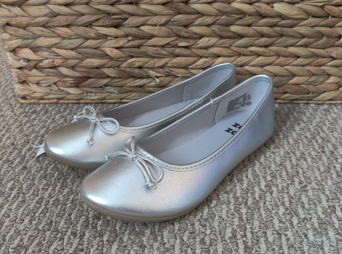 Dressy silver flat shoes hotsell