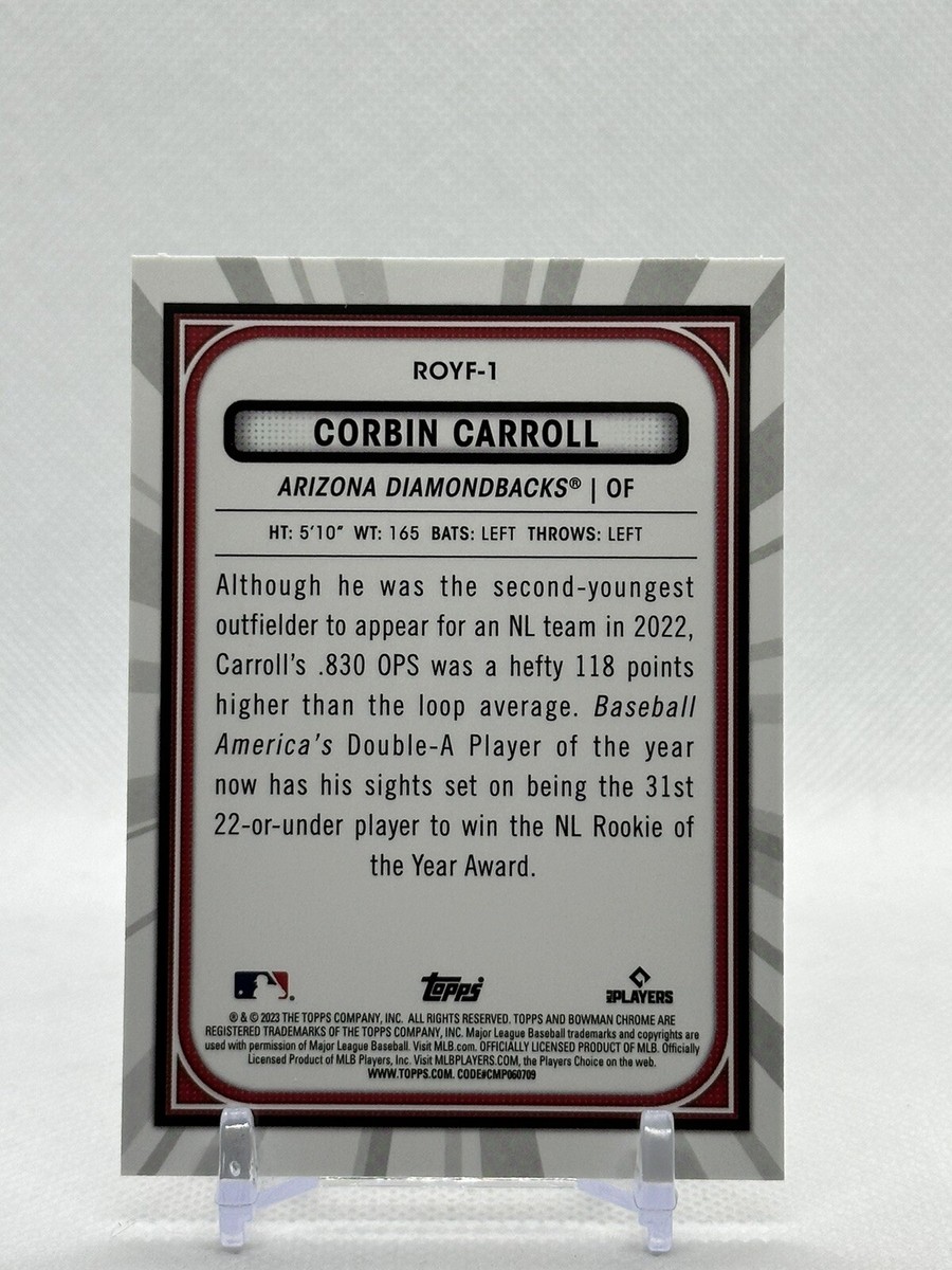Corbin Carroll 2023 Bowman Chrome #ROYF-1 Rookie of the Year