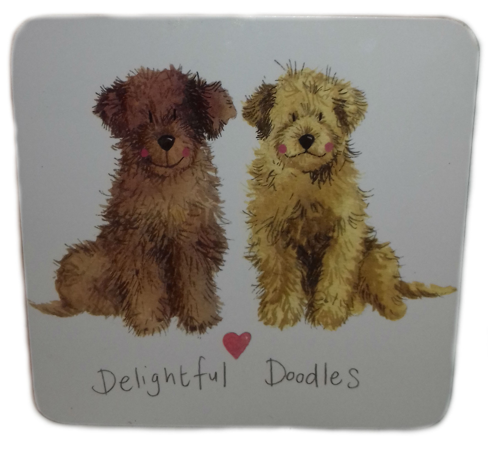 Delightful Doodles Corked Backed Coaster, Labradoodles, Alex Clark, Dogs C09