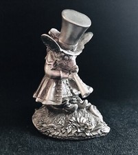 Solid Pewter Mouse Rat Top Hat Horn Highly Detailed Statue Silver Metal Figurine