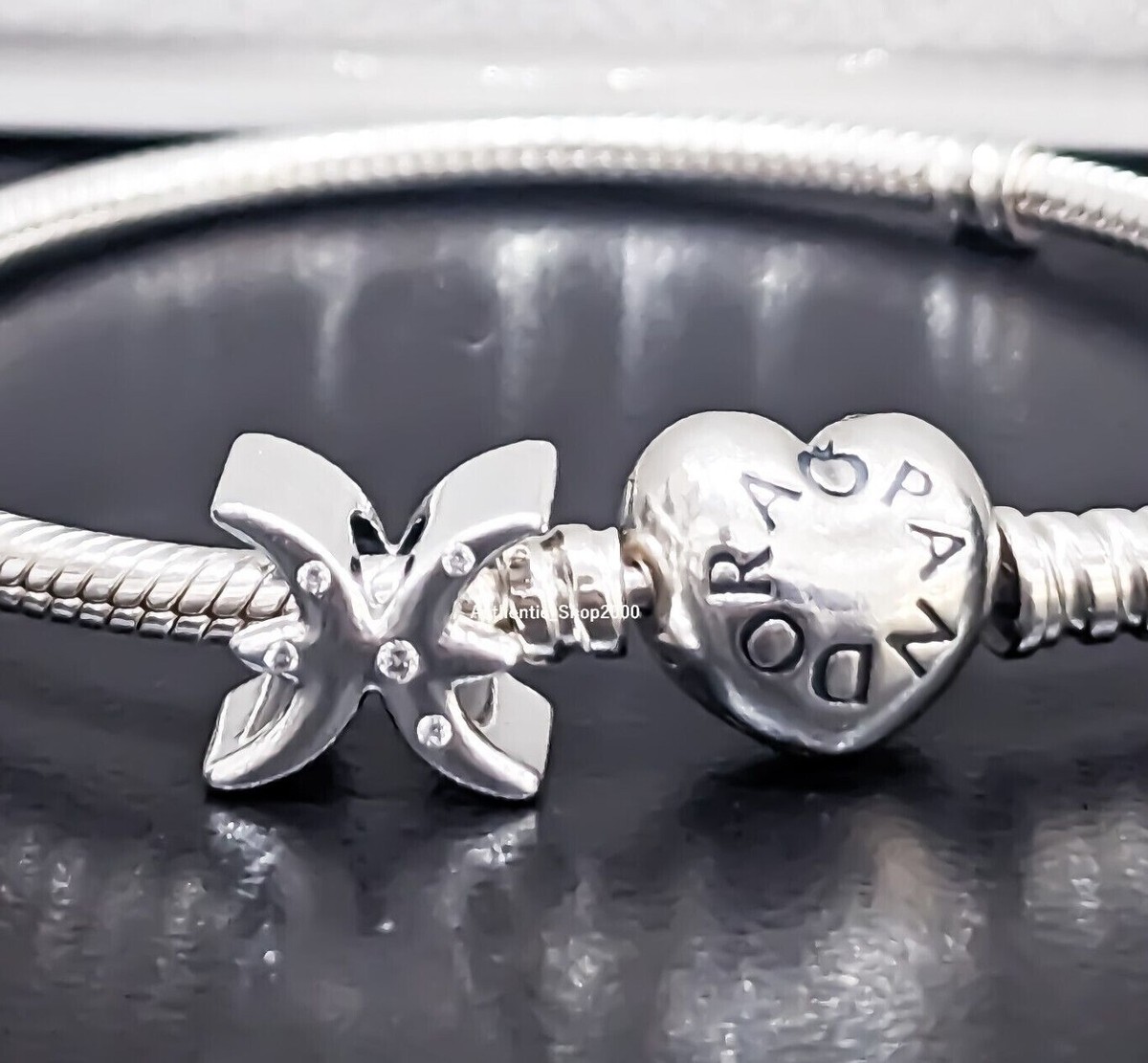 NEW Authentic PANDORA 925 Silver Sparkling Pisces Zodiac Charm