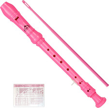 Recorder Instrument German Style Soprano Recorder Pink 3 Pieces for Beginners 