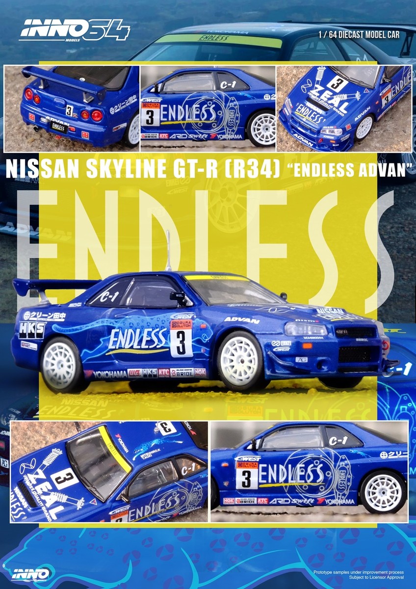 ミニカー Inno64 1/64 Endless GTR R34 ALTEZZA In Stock) INNO64 1/64 NISSAN SKYLINE GT-R (R34) #3 ENDLESS