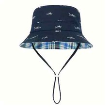 Kid's Navy Cartoon Shark Sun Protection Hat 20.5"fits 2-4 Years 