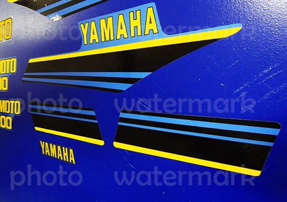 1985 85' yamaha YTM 200 Stickers Tri-Moto 8pc Decals Trike Blue Plastics — 第 2/3 张图片