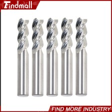 Findmall 5 Pcs 3/8" NEW Alu-Power 3 Flute End Mill Regular Length Carbide
