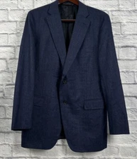 Paul Stuart X Caruso Men's Wool Blue Sport Coat Jacket 42 Long Made in Italy