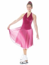 Mondor Halter Velvet Skating Dress w/ Long Skirt, Cosmic MQ , Adult S M, NWT