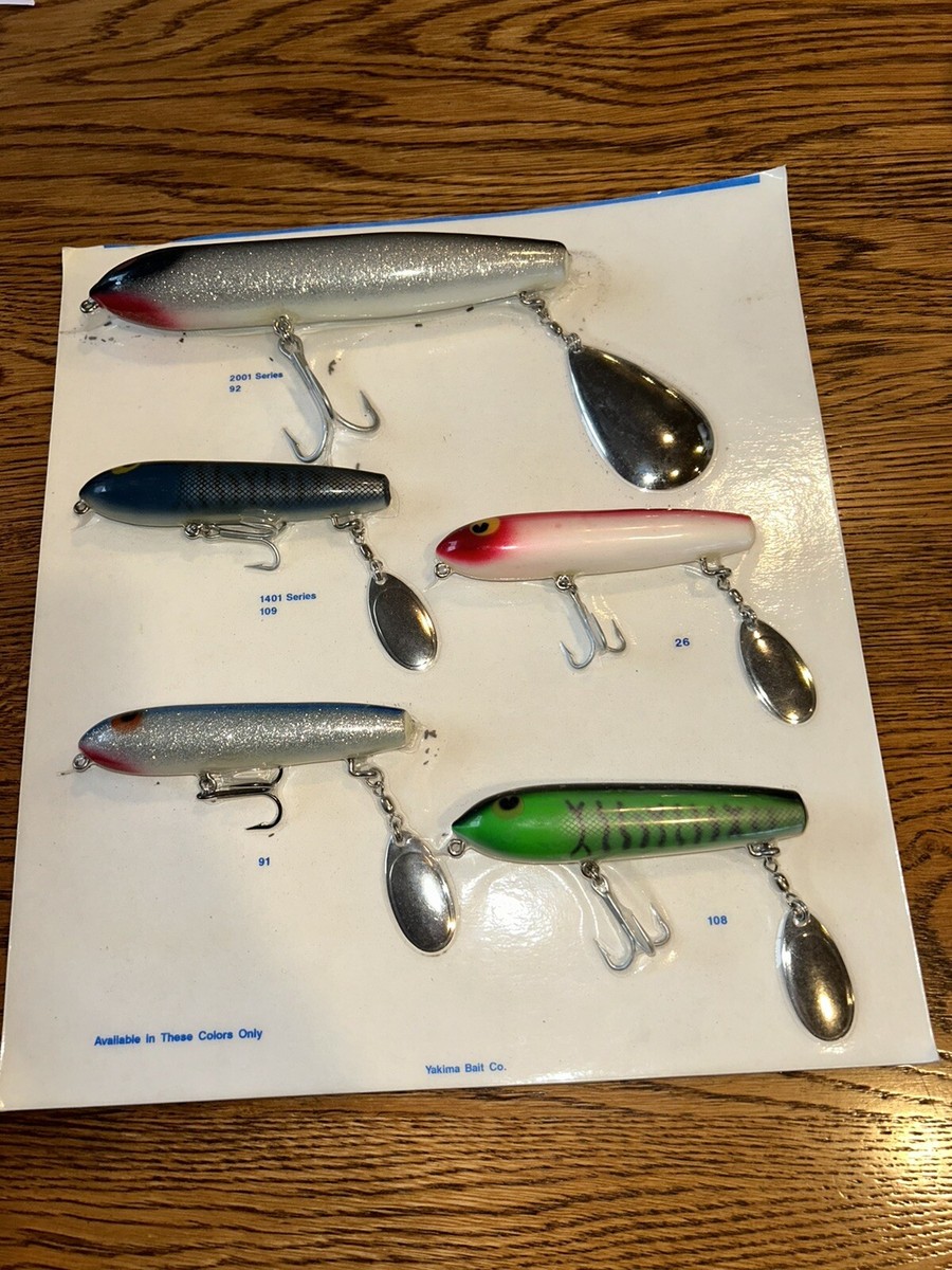 Lot De Leurres De Pêche Yakima Bait Worden’s - Échantillons Vendeur Vintage - Tableau Démonstration - Pêche Eau Douce
