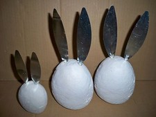 Deko  Hasen -  3-er Set Impressionen LIVING Metall + Kunststein