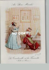 Lot 2 Chromos grand format AU BON MARCHE - LA TOURTERELLE ET LA FAUVETTE FLORIAN