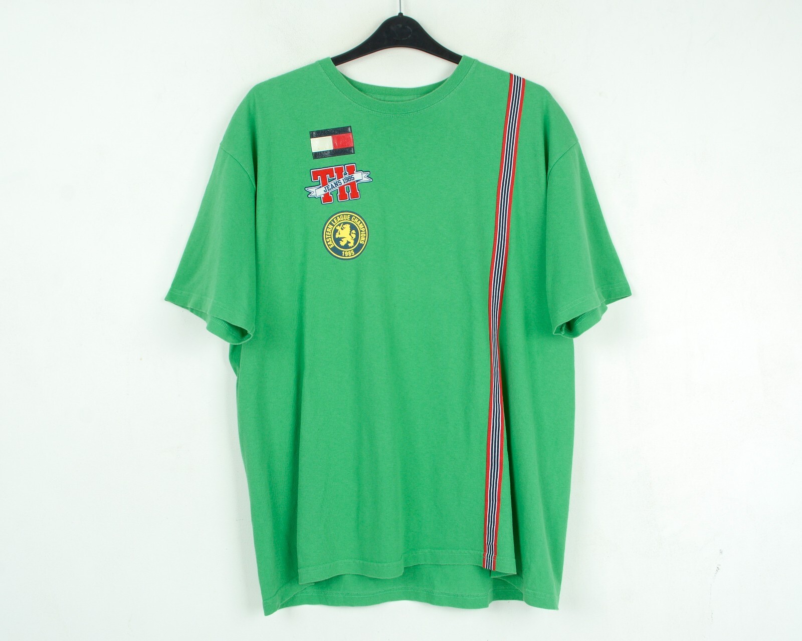 Tommy Hilfiger Jeans para Hombre XL Camisa Informal Manga Corta Estampado Cuello