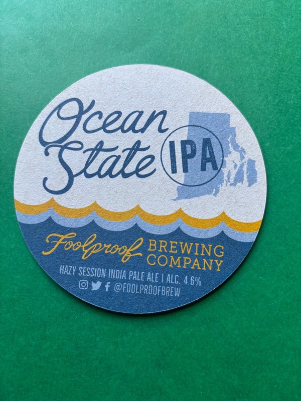 NEW  FOOLPROOF OCEAN STATE IPA CRAFT BEER COASTER PAWTUCKET RHODE ISLAND ANCHOR