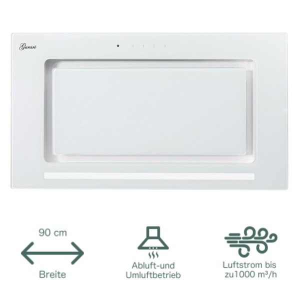 Gurari Dunstabzugshaube Gch E 217 Wh 90 Prime N 70 Cm 1000M³/H, Weiß-image