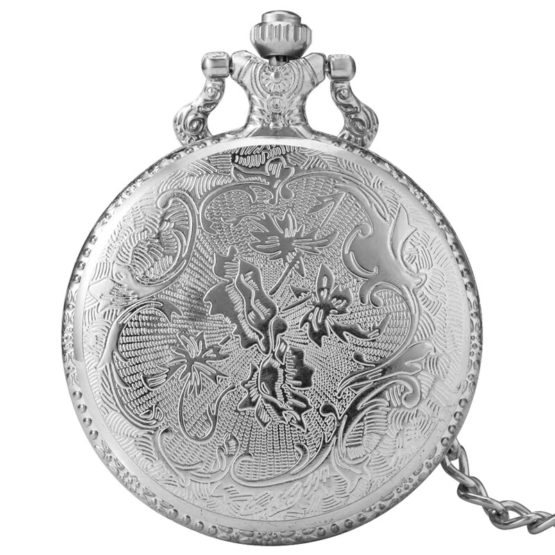 Men's Quartz Pocket Watch Fishing Design Fob Gold Fish Full Hunter Pendant Chain - Image 3 of 4