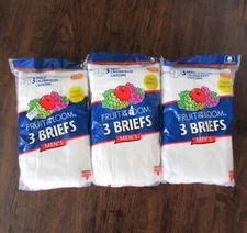(9) Vintage 2004 Fruit Of The Loom XL White Briefs NIP Slightly Imperfect NOS