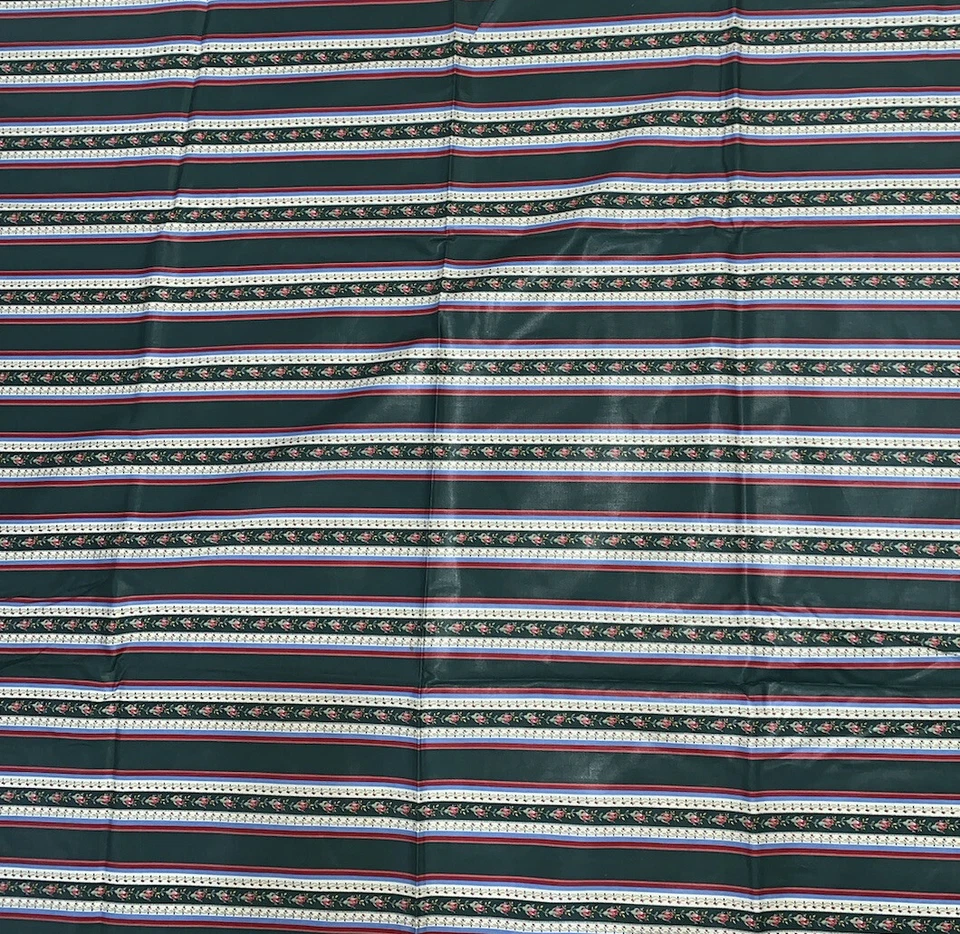 Vintage Joan Kessler Concord Fabric Roses Floral Flowers Stripped 55-3/4”x81” - Image 2 of 4