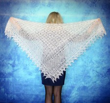Handmade Knitted Goat Hair Fuzzy Orenburger Shawl Scarf Wrap Stole