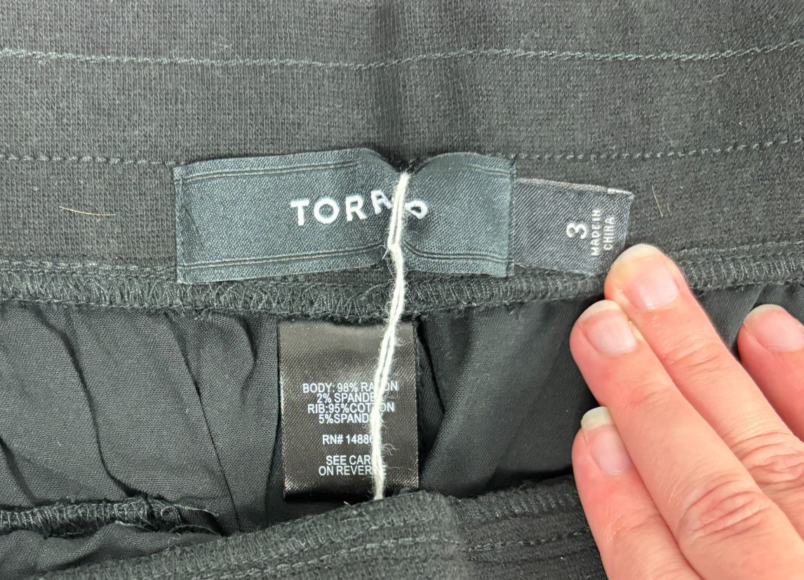 Torrid Solid Black Stretch Drawstring Waist Woven… - image 3