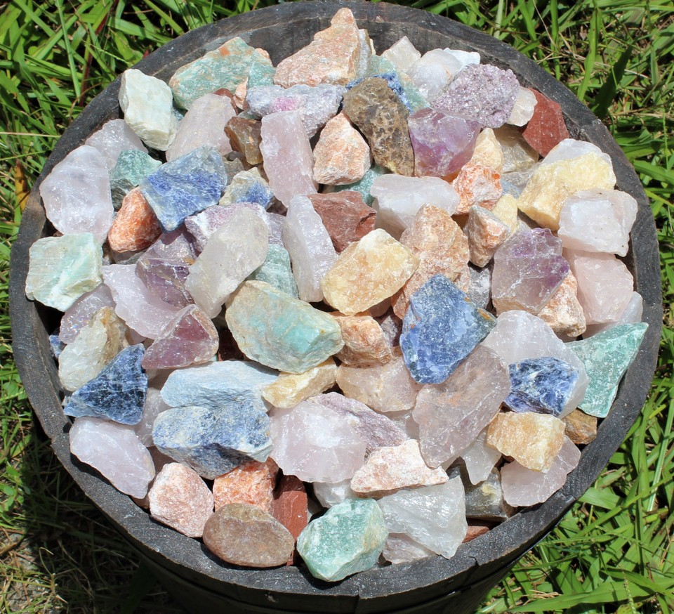 1000 Carat Bulk Lot Brazil Mix - Bulk Natural Rough Tumbler Rocks ...