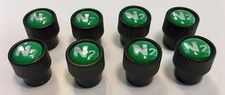 8 Black... Nitrogen Valve Caps Green - N2 - Inlay..tpms Safe..w Decal