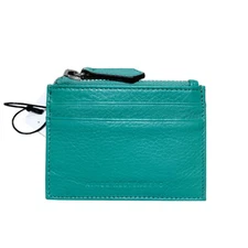 Aimee Kestenberg Mini Wallet Leather Turquoise Green Zip Card Case