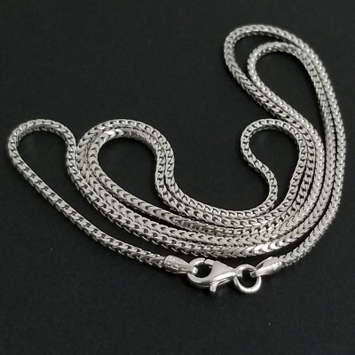 14K White Gold Over Sterling Silver Italian Crafted 3MM 20 Inches Rolo Link Chain