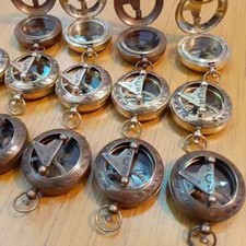 Lot of 50 Brass Push Button Sundial Antique Compass Collectible
