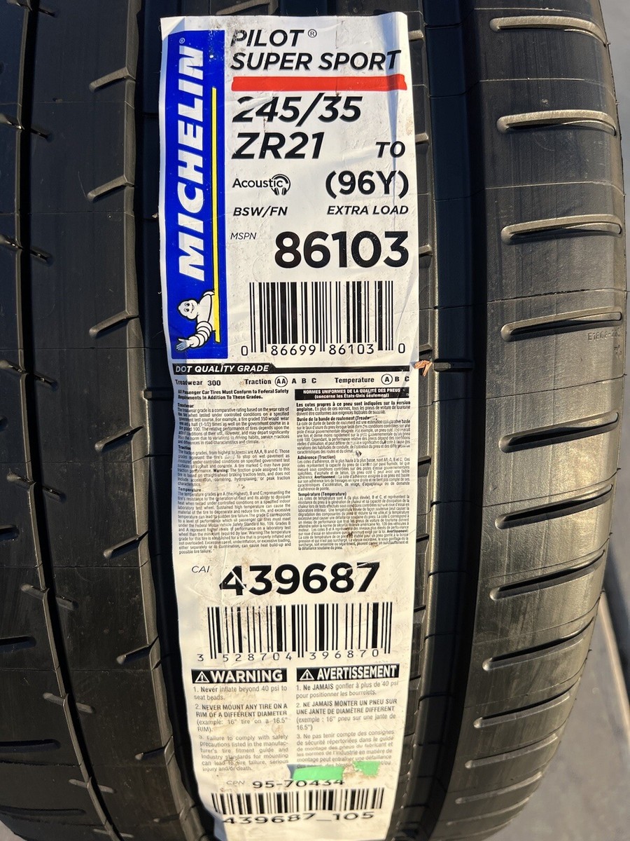 ONE BRAND NEW 245/35ZR21 Michelin Pilot Super Sport T0 TO Tesla