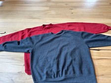 Women's Sweatshirts - Crewneck - 1 Red  1 Gray - 25" Chest 23" Length