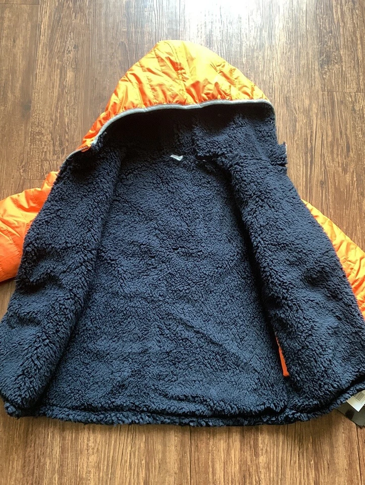 NUEVO CON ETIQUETAS Chaqueta London Fog Niños Talla Grande Forrada Sherpa Reversible ColorBlock Foto 4 de 4