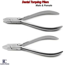 Set of 2 Orthodontic Male & Female Torquing Pliers Surgical Dental Instruments