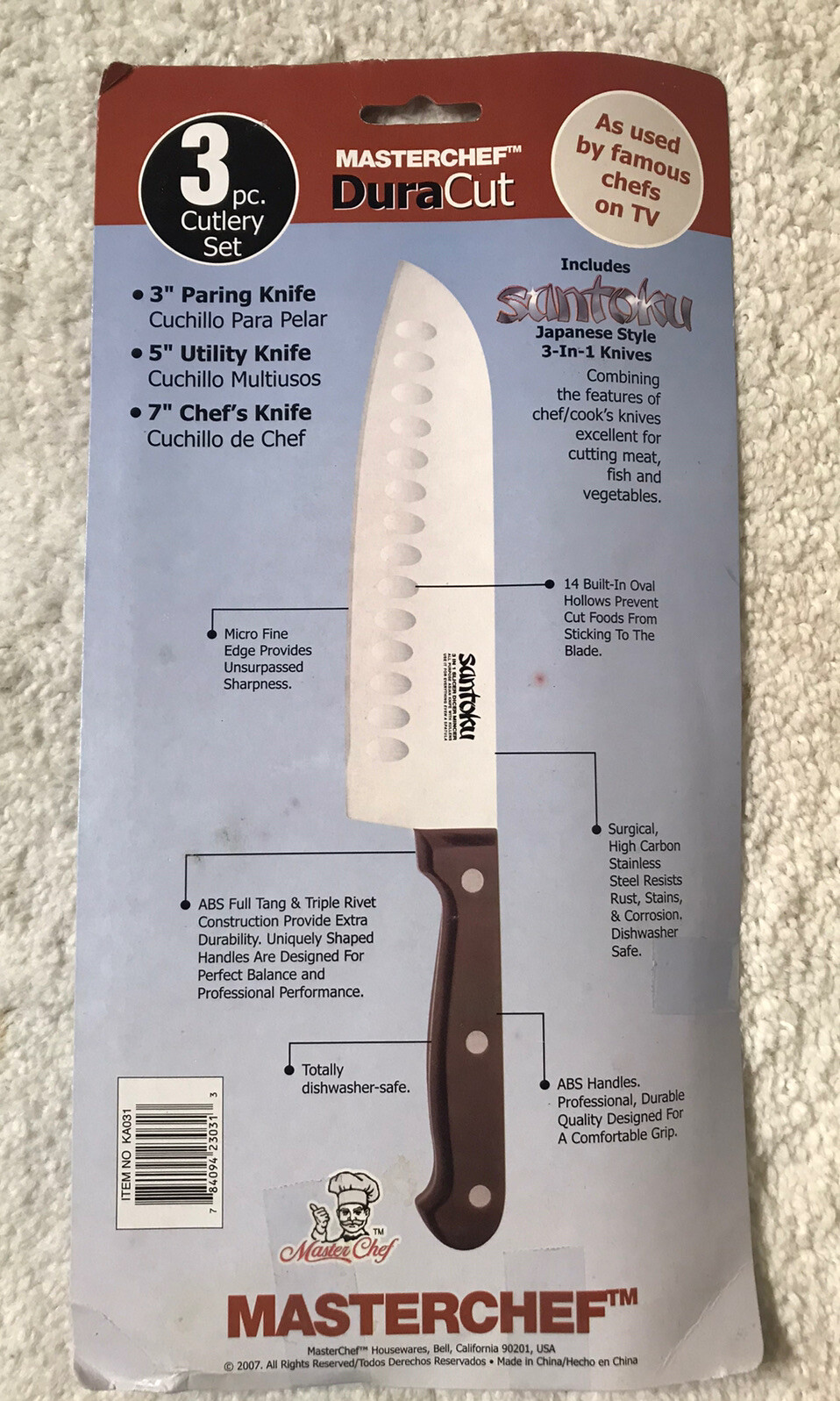 Masterchef DuraCut Stainless Steel Santoku Knives with ABS Handles