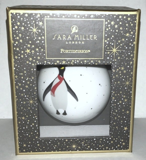 Sara Millar London PORTMEIRION PENGUIN Red Scarf Ball CHRISTMAS