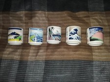 Lot de 5 céramiques de collection art peint à la main verre à saké en porcelaine japonaise