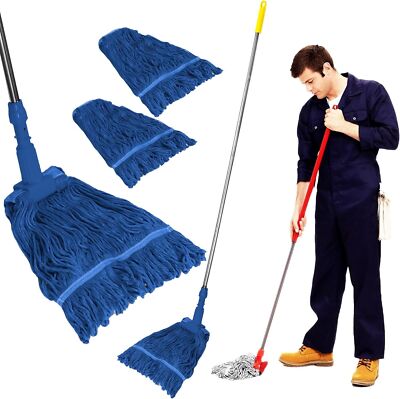 MOP KÖPFE CODIERT SYR KENTUCKY PROFESSIONELL BAUMWOLLE WISCHMOPP GRIFF GARN STECKE SCHWER