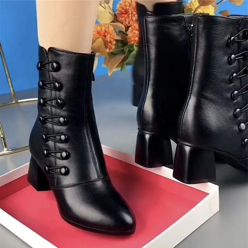 Chelsea faux leather and block sale heel boots